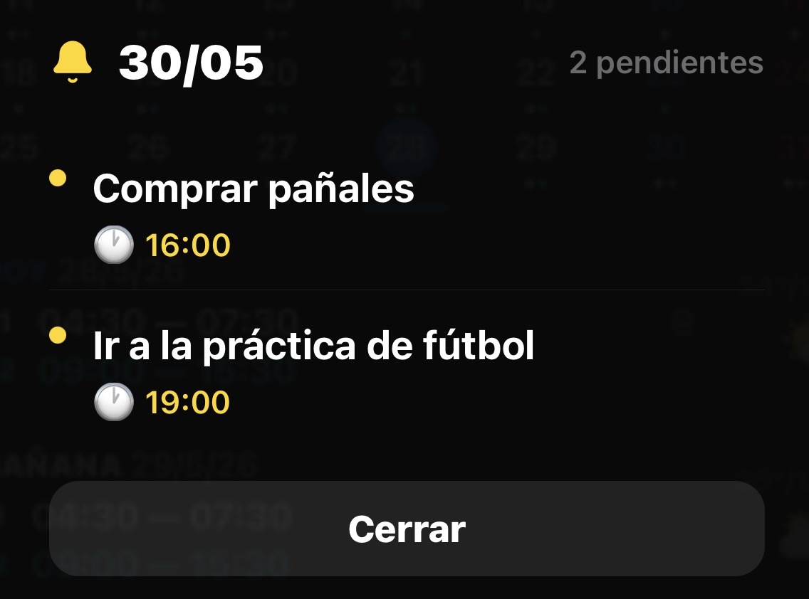 Recordatorio pendiente